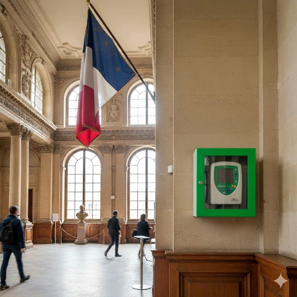 Mairie équipée d'un défibrillateur après installation par CardioPro