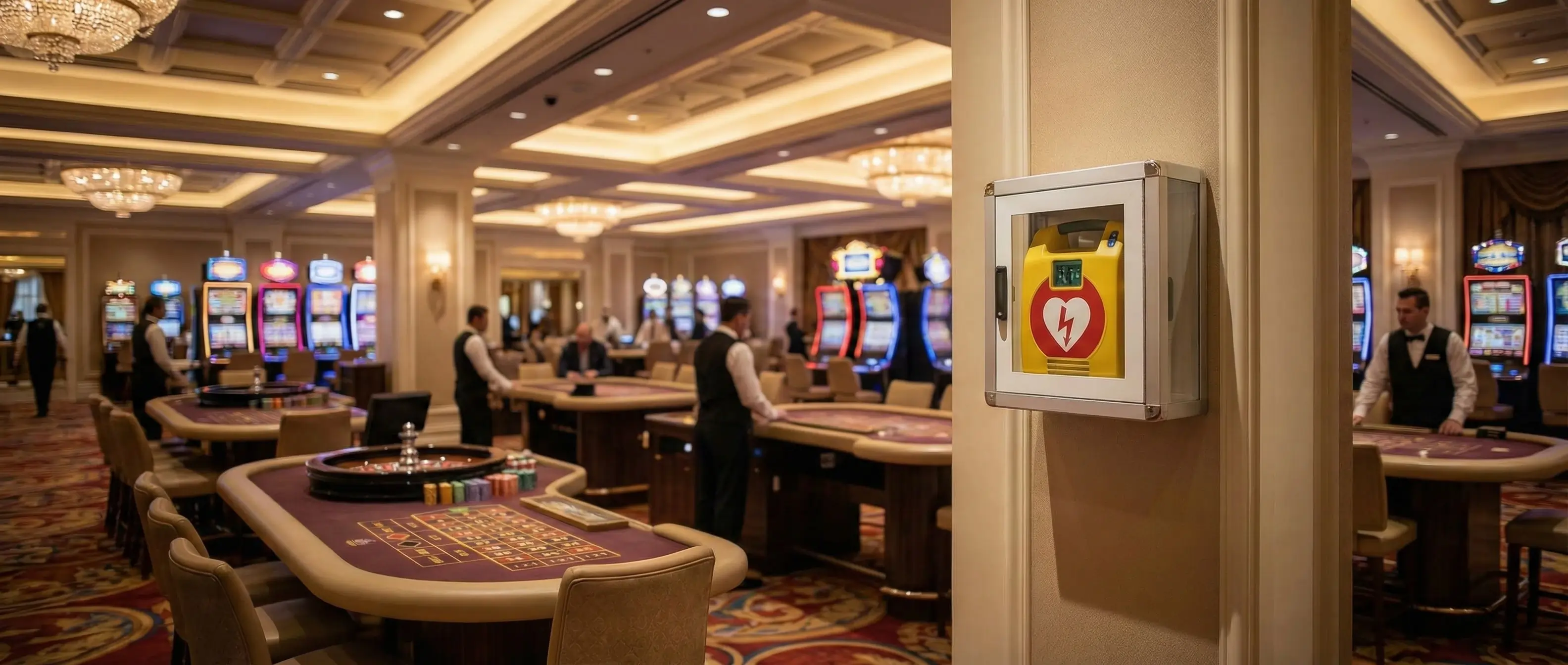 Casino équipé d'un défibrillateur conforme décret 2025