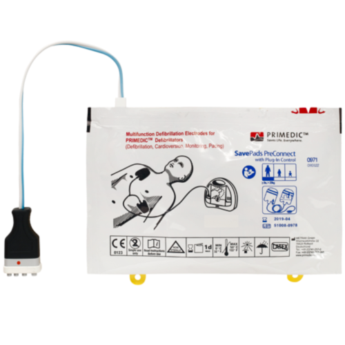 Électrode défibrillateur Électrodes pré-connectées Primedic Savepads Preconnect compatible HeartSave AED / PAD