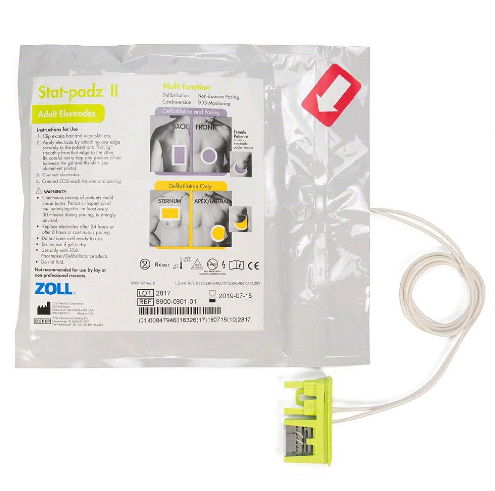 Électrode défibrillateur ZOLL CPR Stat-Padz compatible AED Plus / AED Pro